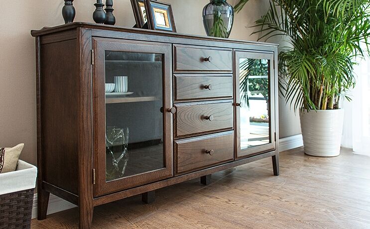 AKI All Solid Wood Sideboard Buffet American Design