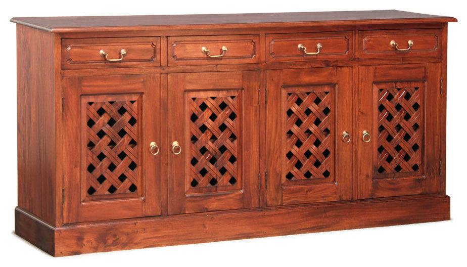 Florida Teak 4-Carved-Door-4-Drawer-Buffet-ATF388SB-404-CV