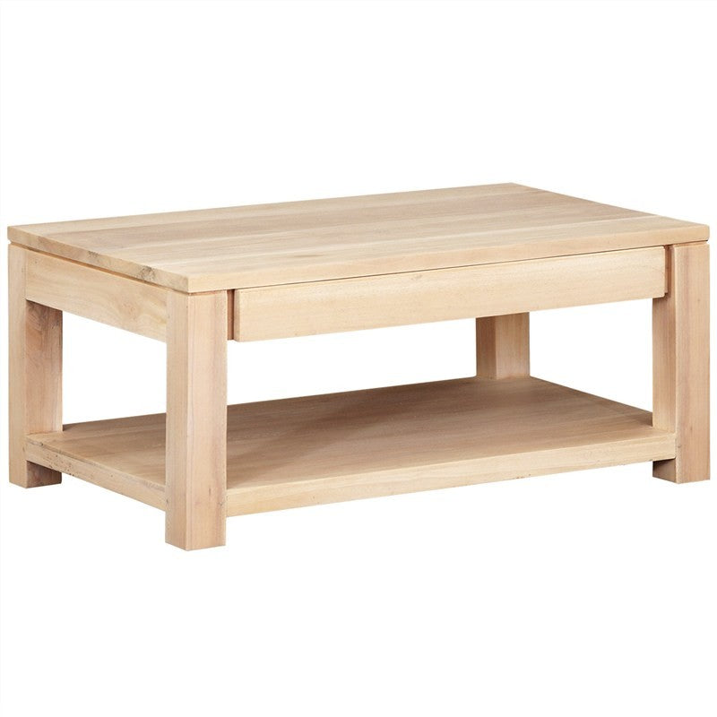 Los Angeles Solid Teak Timber 2 Drawer Coffee Table, White Wash ATF388CT-002-TA-WS_1