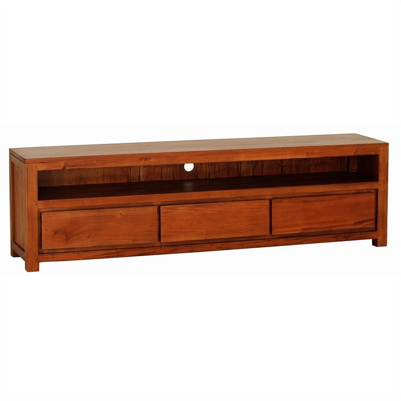 Los Angeles Solid Teak Timber 3 Drawer 190cm TV Unit - Light Pecan ATF388SB-003-TA-LP_1