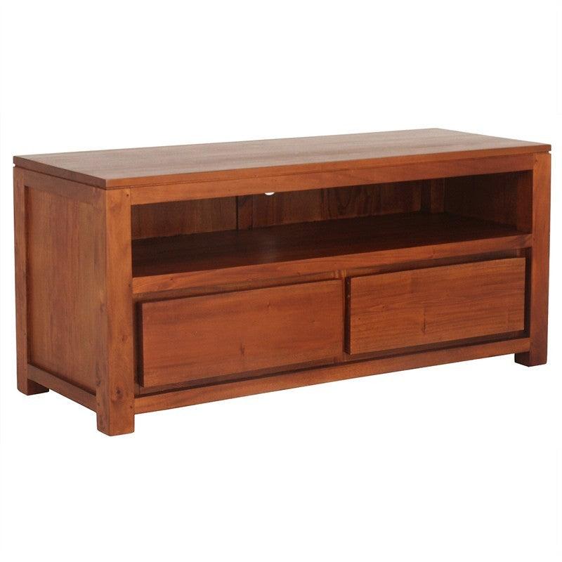 Los Angeles Solid Teak Timber Bottom Drawer 120cm TV Unit - Light Pecan ATF388EU-002-TA-LP_1