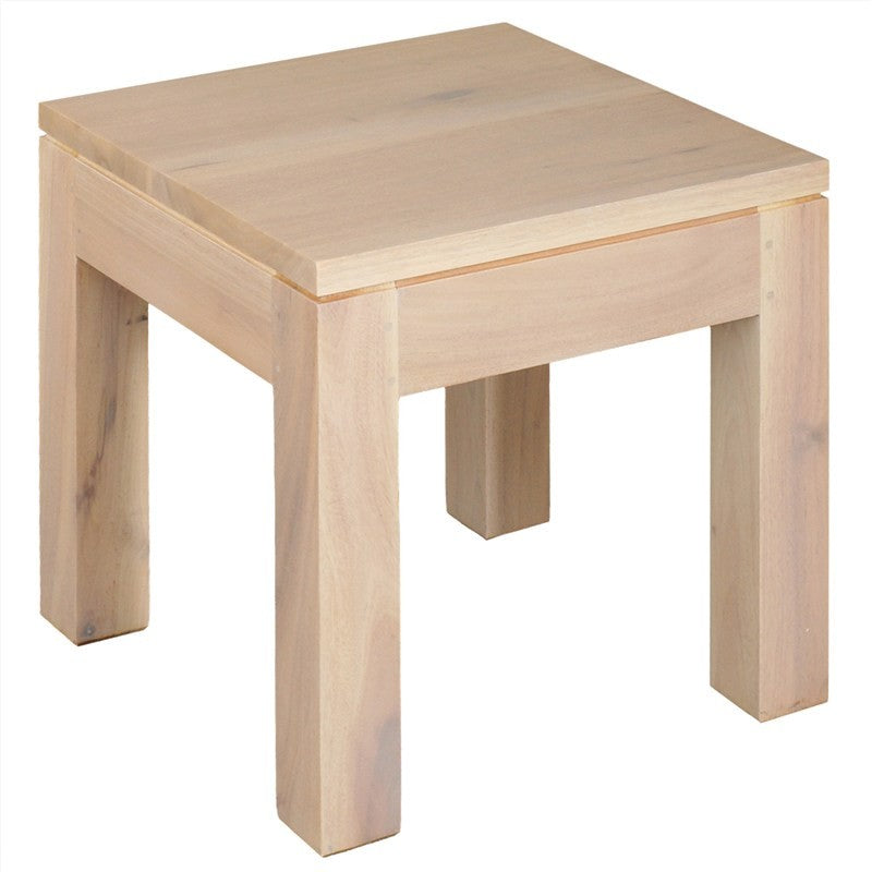 Los Angeles Solid Teak Timber Lamp Table, White Wash