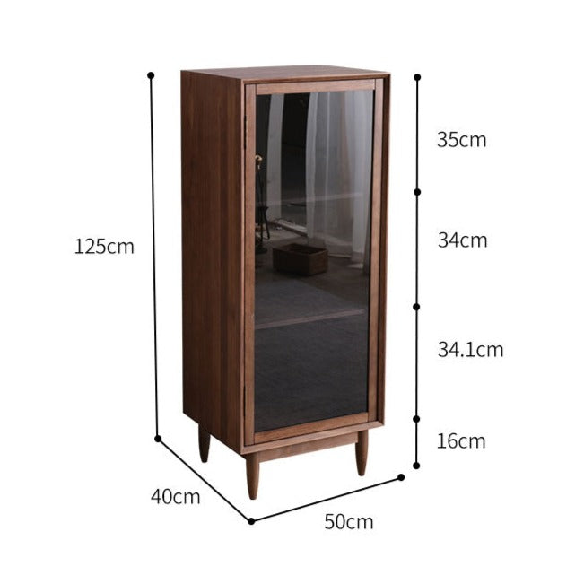 PAIGE SWEDEN Glass Display Solid Wood Living Room Cabinet Modern Minimalist