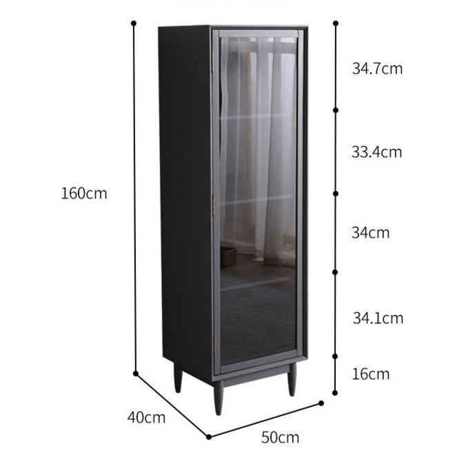 PAIGE SWEDEN Glass Display Solid Wood Living Room Cabinet Modern Minimalist