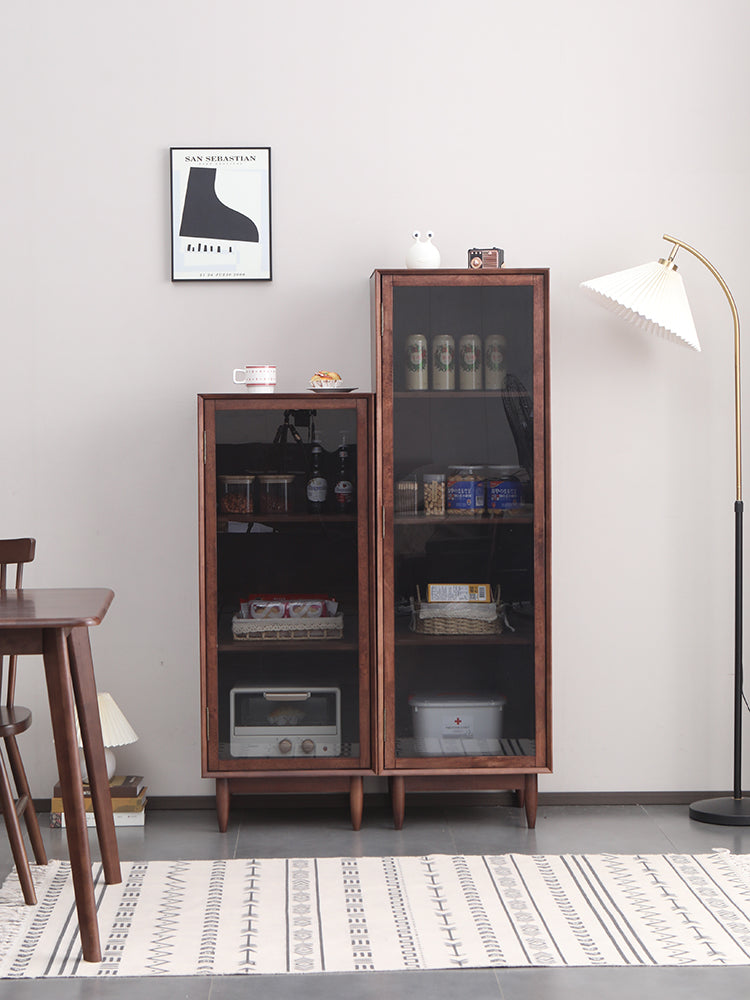 PAIGE SWEDEN Glass Display Solid Wood Living Room Cabinet Modern Minimalist