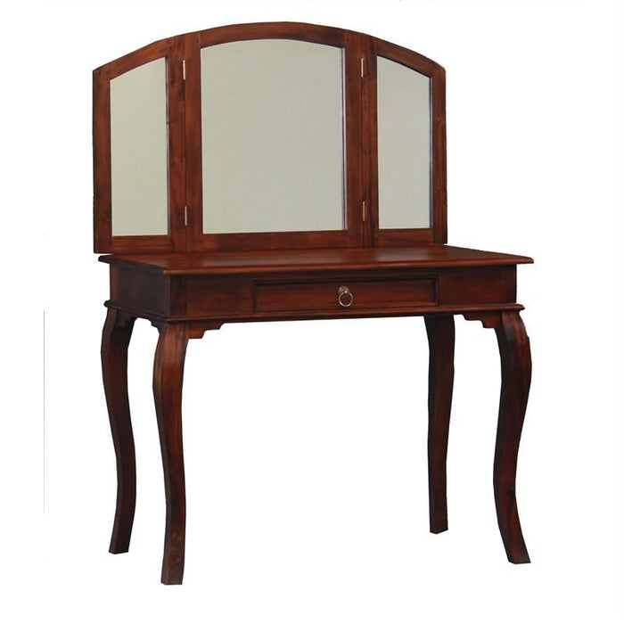 Queen AnnMary Dressing Table with Vanity Mirror 3 Folding Mirror 1 big drawer ATF488