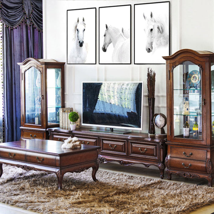 Claire New York Sheraton TV Console Cabinet / Coffee Table / Glass Display American Modern