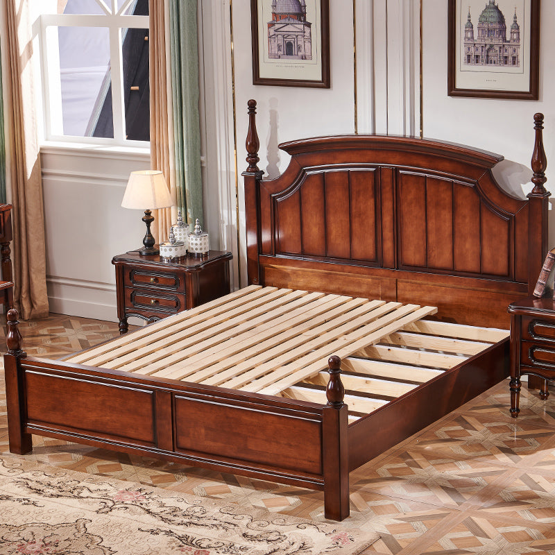 DAISY Boston Hilton Bed with carvings ( Mahogany Colour )