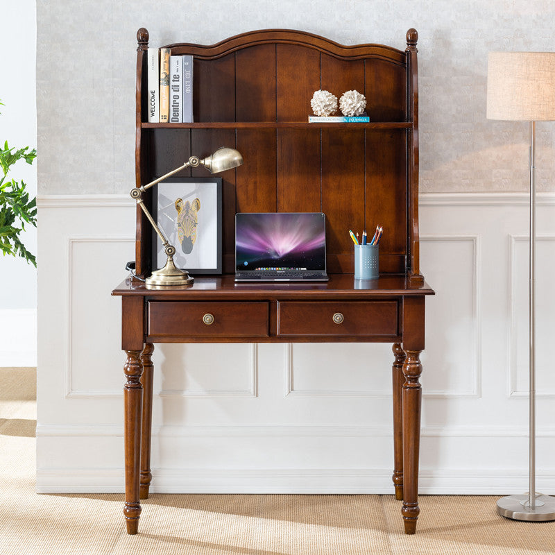 ABEL Writing Desk Solid Wood With Bookshelf Display