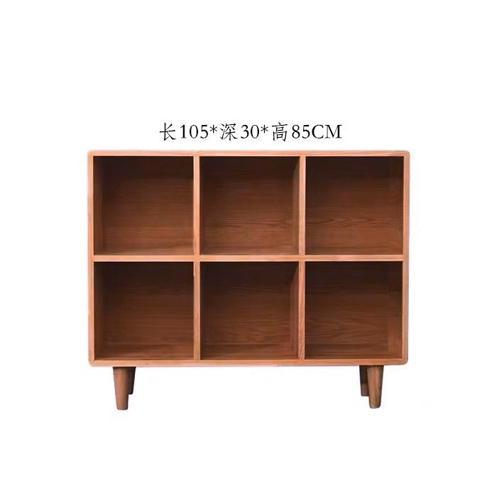 Madison Teak Bookcase Cube Nordic Solid Wood Bookshelf