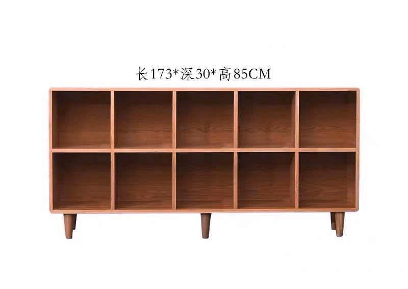 Madison Teak Bookcase Cube Nordic Solid Wood Bookshelf