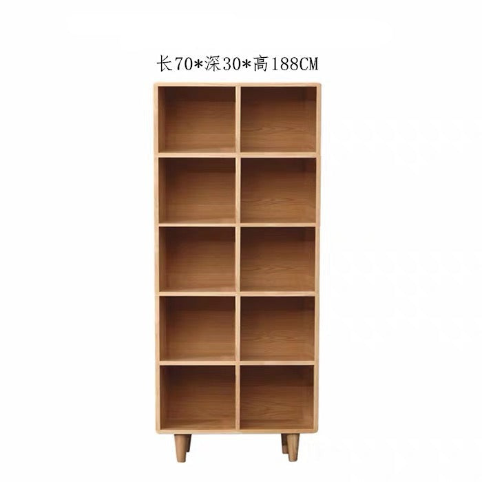 Madison Teak Bookcase Cube Nordic Solid Wood Bookshelf