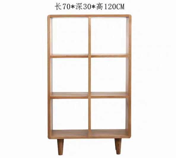 Madison Teak Bookcase Cube Nordic Solid Wood Bookshelf