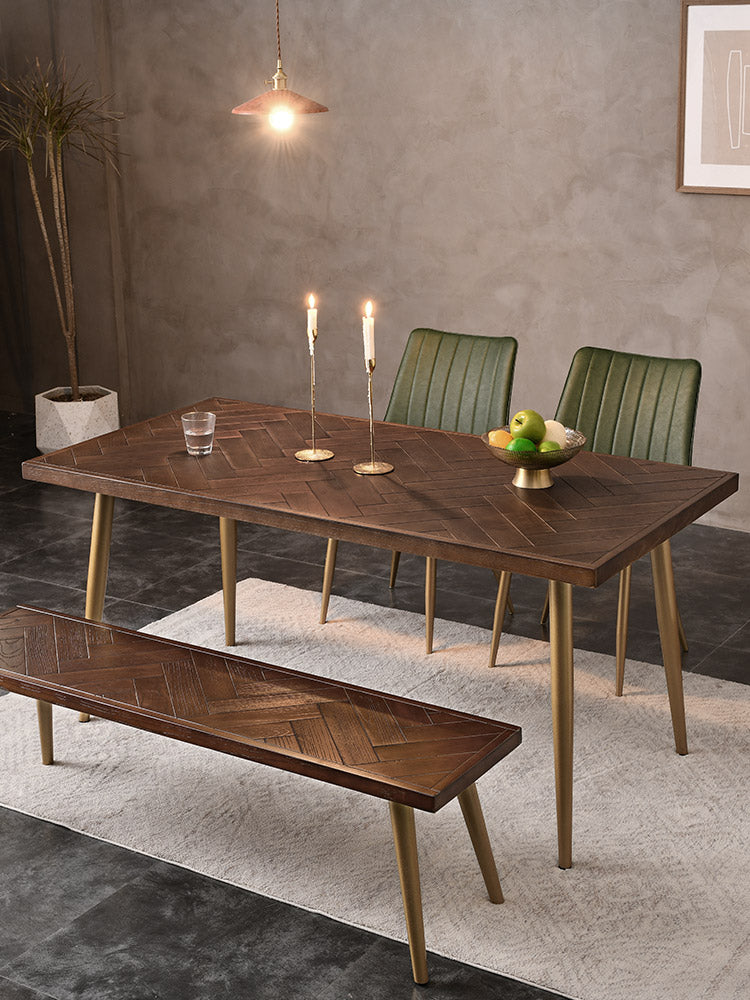 Nicolas CARLTON Herringbone Dining Table Designer Solid Wood