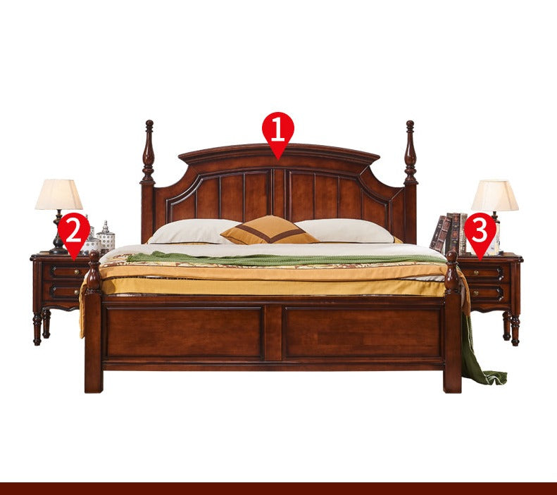 DAISY Boston Hilton Bed with carvings ( Mahogany Colour )