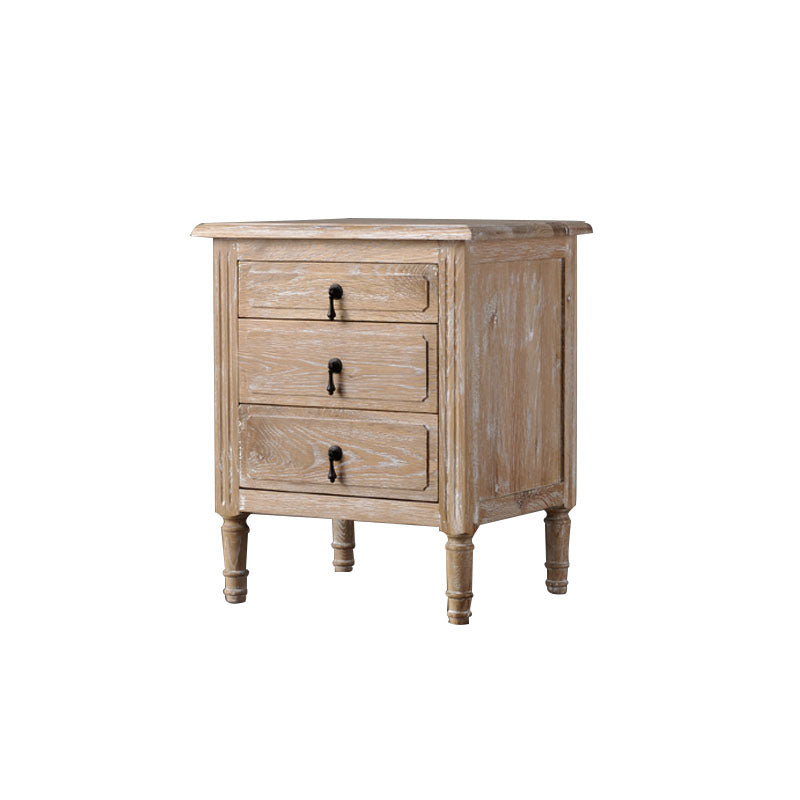 EZEKIEL American French Country Bedside Table 3 Drawers ( Select from 3 Color )