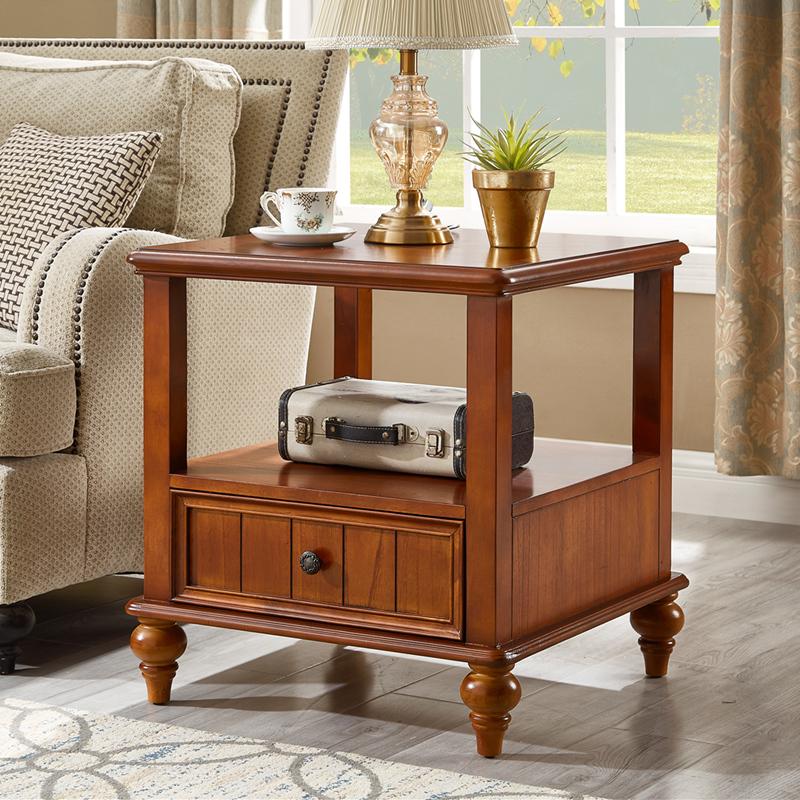 Calvin Glass Display 2 Drawers , TV Console, Coffee Table, America Classic Style Living room Solid Wood