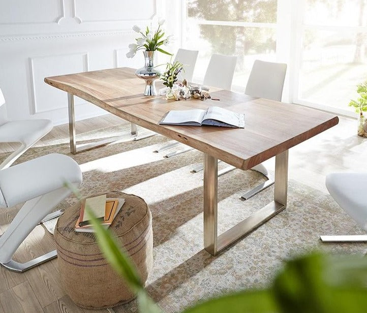 AUSTIN Loft Design Modern Solid Wood Slab Dining Table