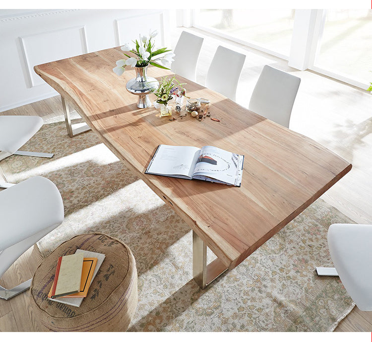 AUSTIN Loft Design Modern Solid Wood Slab Dining Table