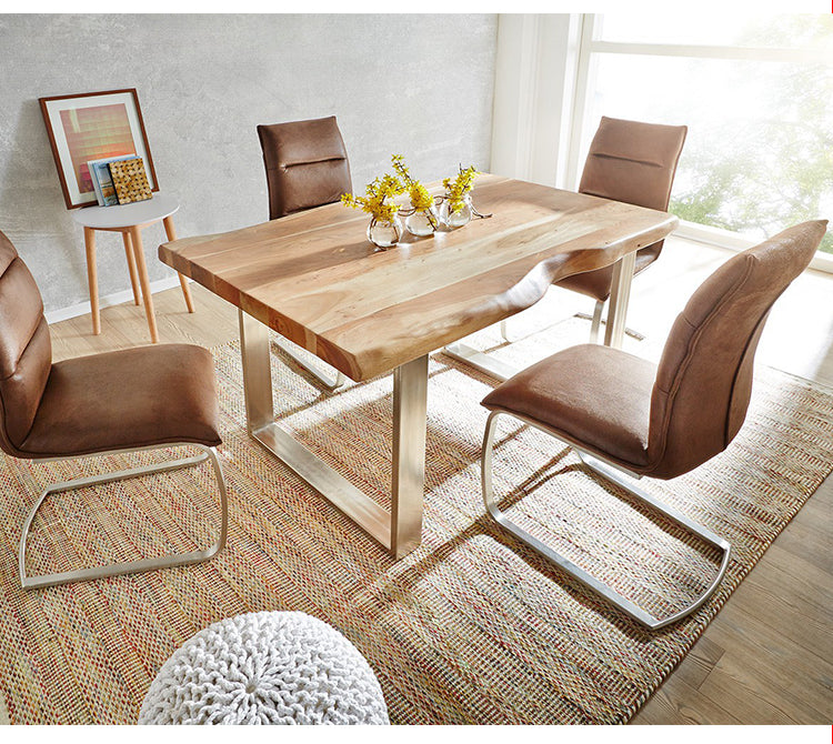 AUSTIN Loft Design Modern Solid Wood Slab Dining Table