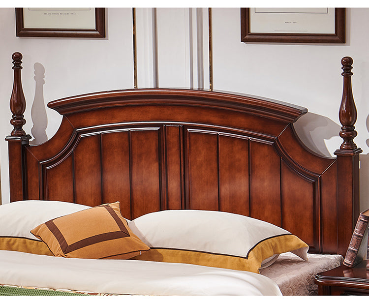 DAISY Boston Hilton Bed with carvings ( Mahogany Colour )