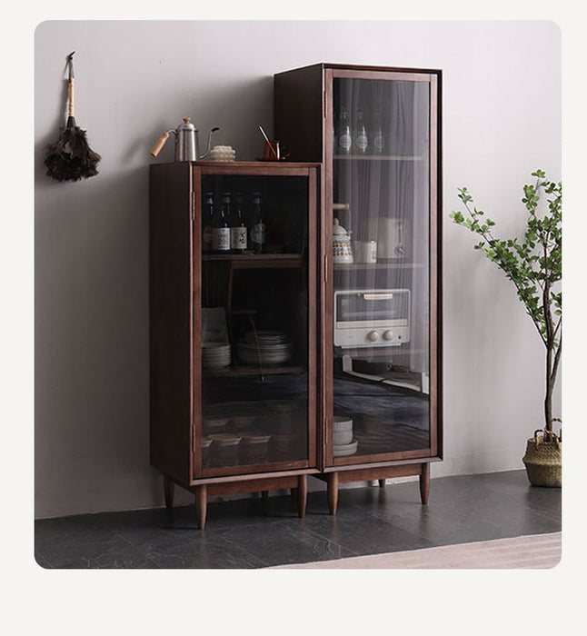 ELLE SWEDEN Glass Display Bookcase Solid Wood ( 4 Colour 2 Size )