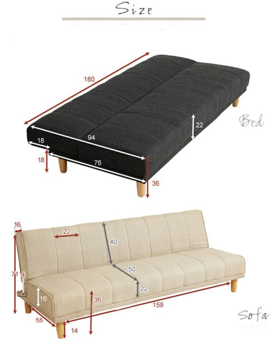 EVANGELINE RITZ Japanese Scandinavian Sofa  Solid Wood Nordic ( 6 Colour )