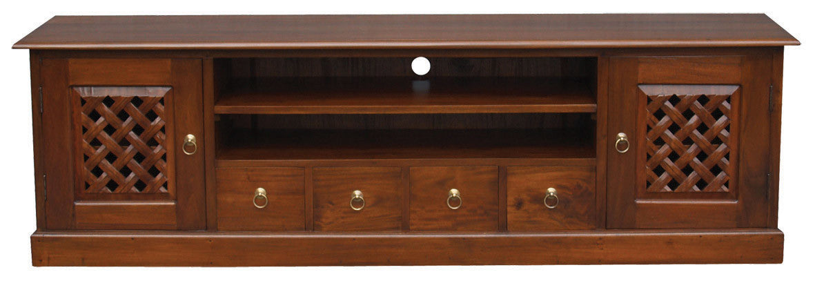 Florida Teak TV Console -200cm-Entertainment-Unit-in-Mahogany-or-Chocolate-ATF388SB-204-CV