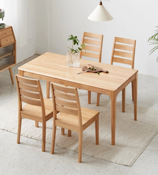 JAKIRA Japanese Nordic Scandinavian Solid Wood Dining Table and Chair