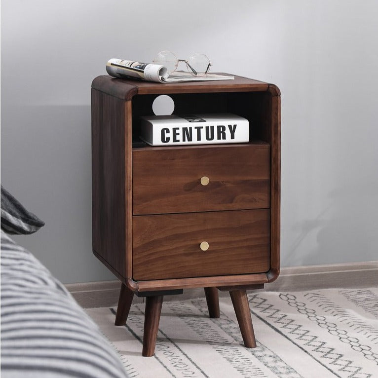 JAMES Nordic Solid Wood Bedside Cabinet Bedroom Style 35cm