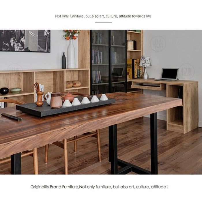 LIVIA Radisson Nordic Dining Table Retro Solid Wood Suar Select 4 Color
