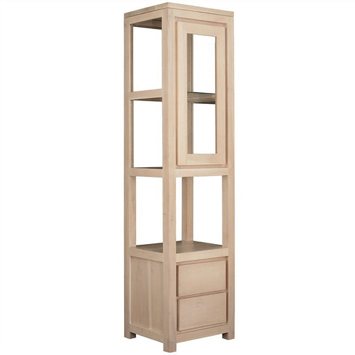 Los Angeles Solid Teak Timber 1 Door 2 Drawer Display Cabinet, White Wash ATF388DC-102-TA-WS_1