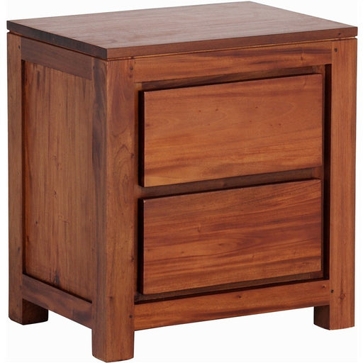 Los Angeles Solid Teak Timber 2 Drawer Bedside Table - Light Pecan ATF388BS-002-TA-LP_1