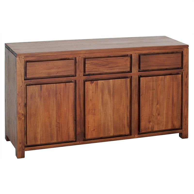 Los Angeles Solid Teak Timber 3 Door 3 Drawer 156cm Buffet Table - Light Pecan ATF388SB-303-TA-LP_1