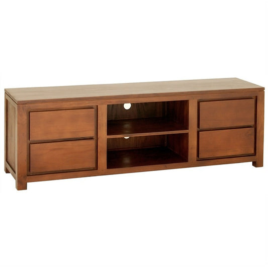 Los Angeles Solid Teak Timber 4 Drawer 170cm TV Unit - Light Pecan ATF388SB-004-TA-170-LP_1