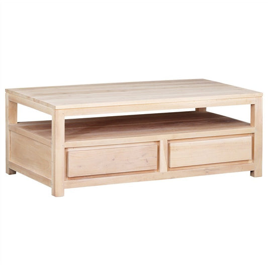 Los Angeles Solid Teak Timber 4 Drawer Coffee Table, White Wash ATF388CT-004-TA-WS_1
