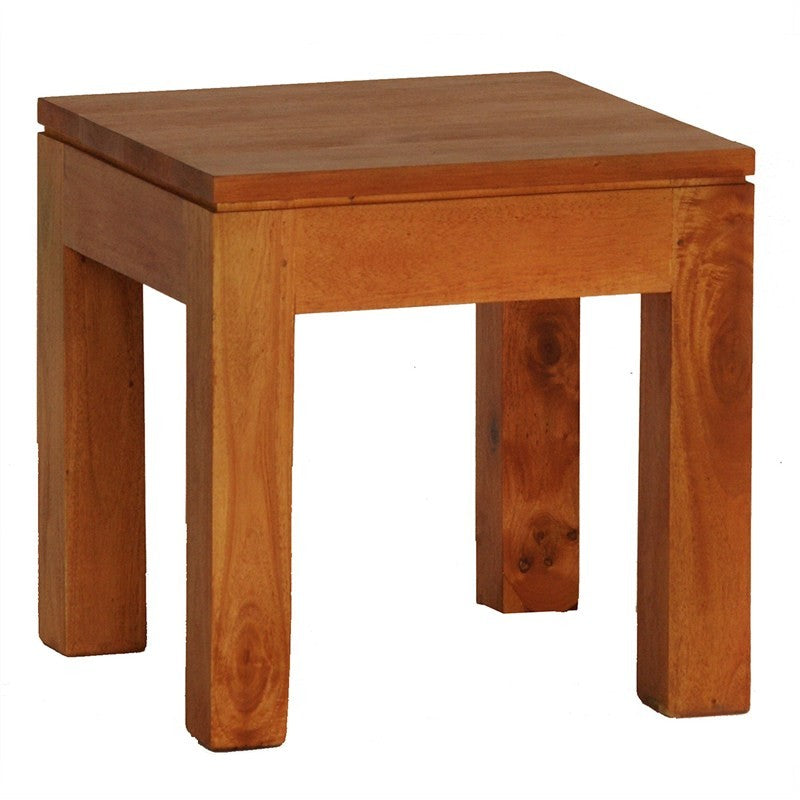 Los Angeles Solid Teak Timber Lamp Table - Light Pecan