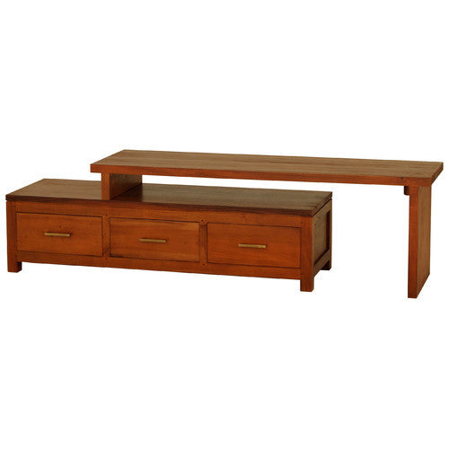 Lyon-Paris-3-Drawer-Extendable-TV-Console-Teak-Entertainment-Unit