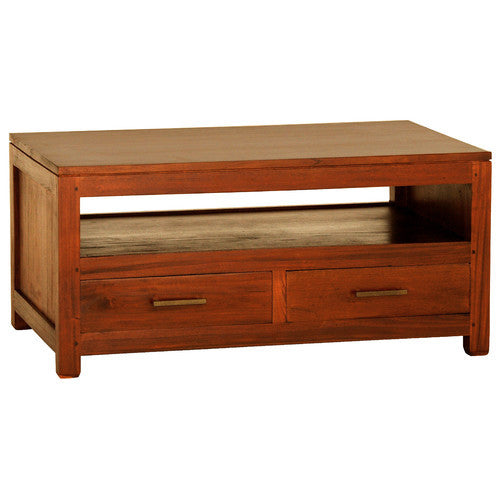 Lyon-Paris-4-Drawer-Teak-Coffee-Table-CT-004-PNMK Light Pecan