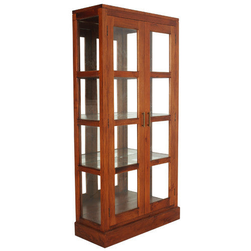 Lyon-Paris-Teak-Display-Cabinet-Light-Pecan-Colour