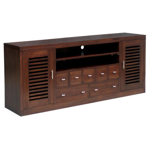 Netherlands-Holland-185cm-Teak-TV Console-Entertainment-Unit-in-Mahogany-or-Chocolate-SB-207-HSR-FL