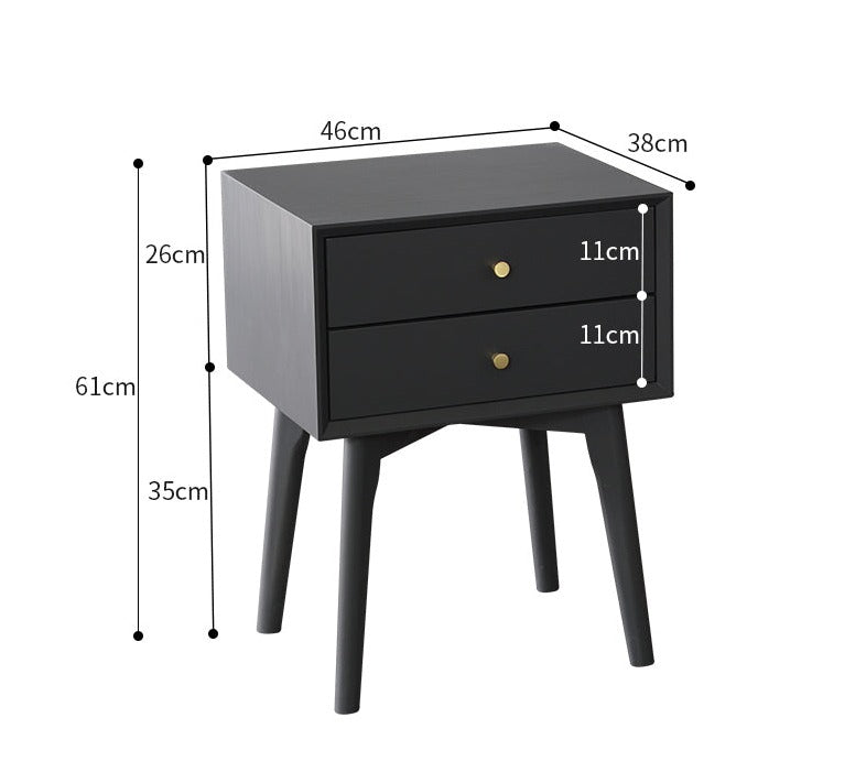 Sawyer MARRIOTT Bedside Table Scandinavian Nordic Solid Wood ( 5 Colour: Walnut, Gray, Ivory, Black, White