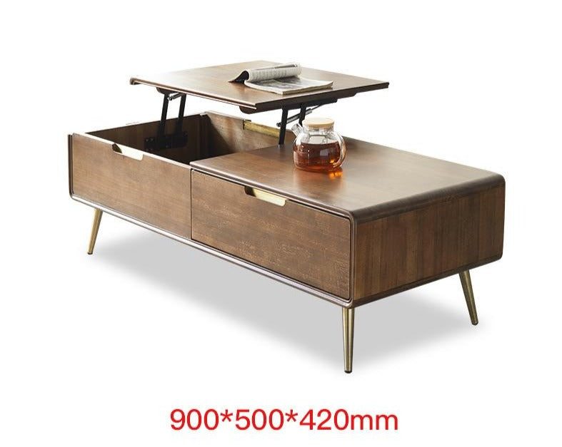 Liam Solid Wood lifting coffee table modern minimalist