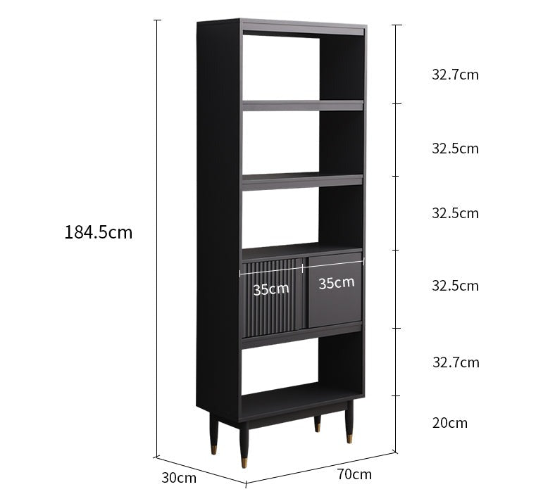 ISABEL HYATT Bookcase Nordic Solid Wood Bookshelf Display Cabinet ( 2 Size 4 Color )