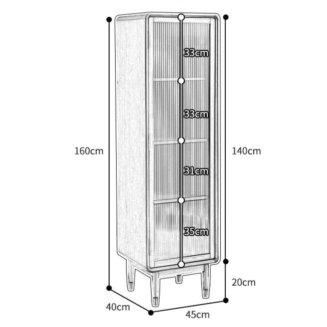 Adelaide SWEDEN Glass Display Solid Wood Wine Cabinet