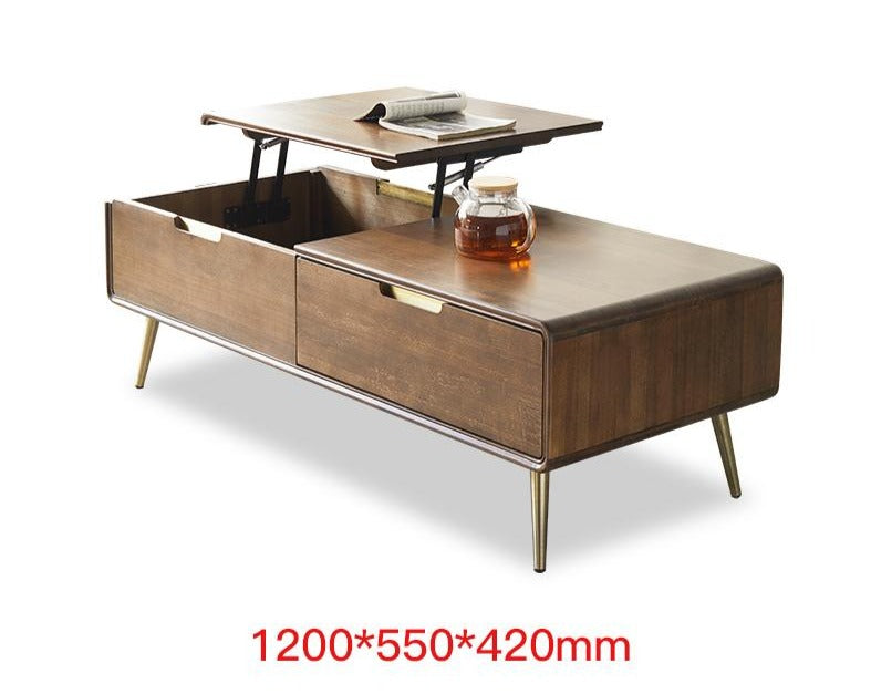 Liam Solid Wood lifting coffee table modern minimalist