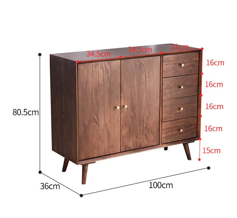 AUBREE HYATT Chest Drawer Nordic Bedroom American Hardwood Buffet