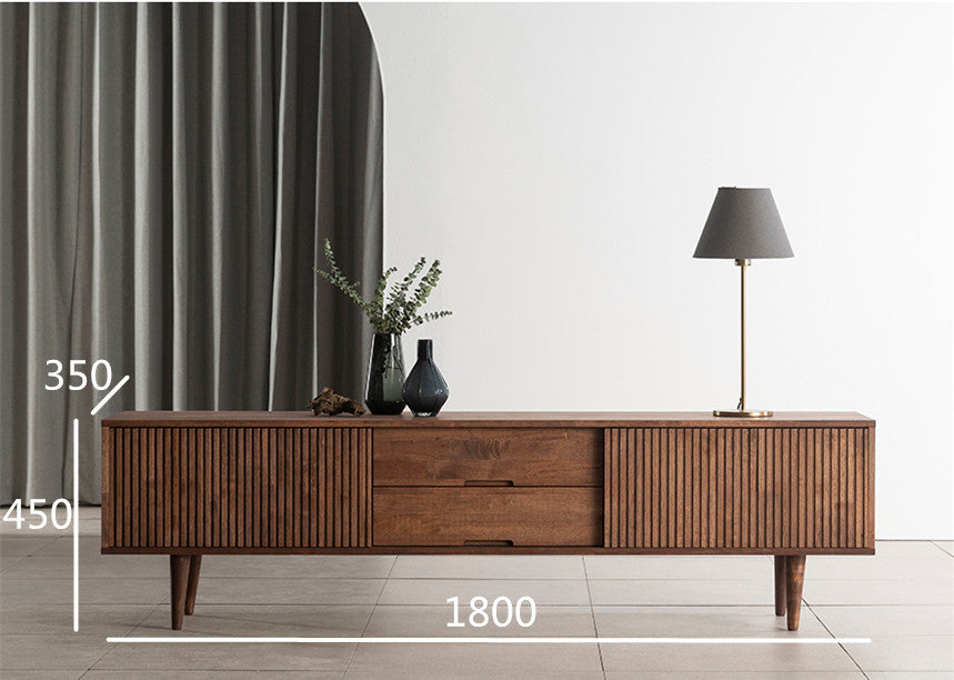 Catherine MARRIOTT TV Console Nordic Solid Wood Scandinavian Cabinet ( Colour Walnut, Natural )