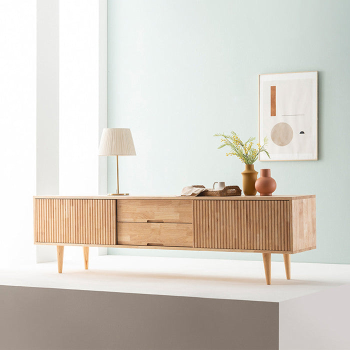 Catherine MARRIOTT TV Console Nordic Solid Wood Scandinavian Cabinet ( Colour Walnut, Natural )