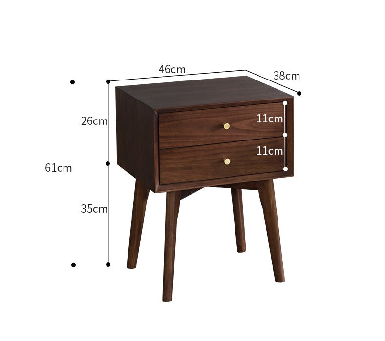 Sawyer MARRIOTT Bedside Table Scandinavian Nordic Solid Wood ( 5 Colour: Walnut, Gray, Ivory, Black, White